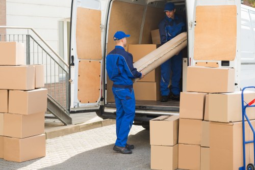 Students using storage space in Perivale for boxes and seasonal items