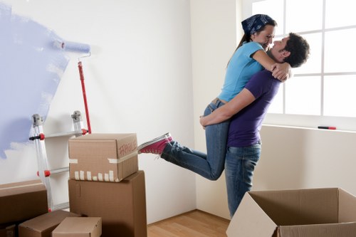 Removal team planning house removals in Perivale on a residential street