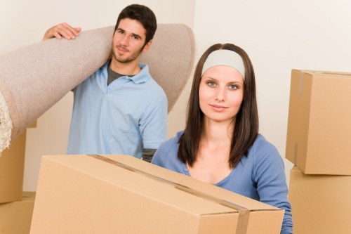 Organised temporary storage unit in Perivale with packed boxes